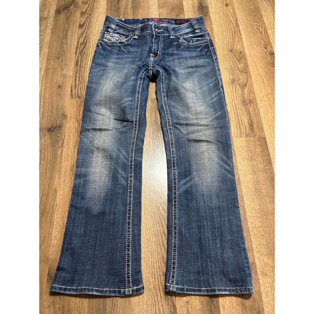 Rock and Roll Cowgirl Jeans Women Size 27 Blue Denim Bootcut Mid Rise Casual